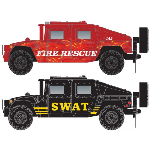 Micro Trains Line 49945957  Fire/SWAT Humvee Vehicle 2-Pack