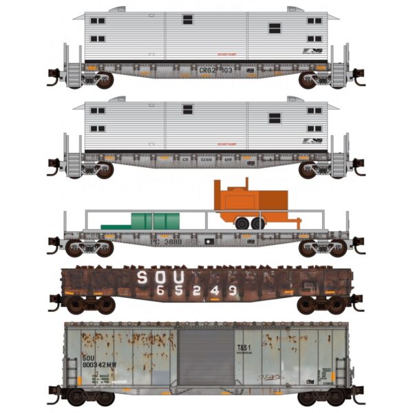 Micro Trains 99302200   Norfolk Southern Weathered MOW 5-pk
