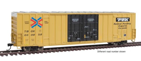 Walthers Mainline 3018   60′ High-Cube Plate F Boxcar, Trailer Train TTX #660858