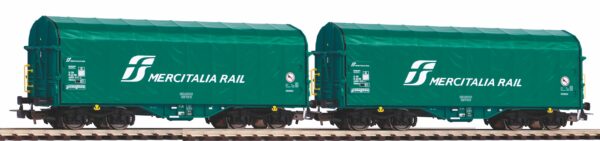 Piko 58256   2-pcs Sliding Tarp Wagon, Mercitalia