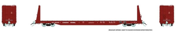 Rapido Trains 147003-1  Marine Industries Bulkhead Flatcar: CN - Mineral Brown #620005