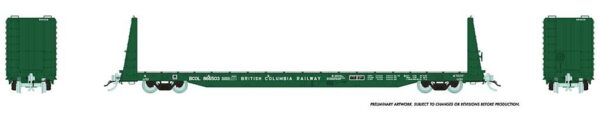 Rapido Trains 147005-1  Marine Industries Bulkhead Flatcar: BCR - Dark Green Scheme #866503
