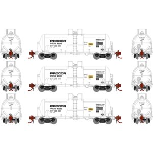 Athearn 15324  13,600-Gallon Acid Tank, PROX, White #16516, 16527, 16536 (3 Pack)