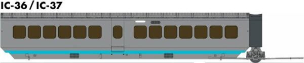 Rapido Trains 203101  UAC TurboTrain Additional Coach: UAC/DOT