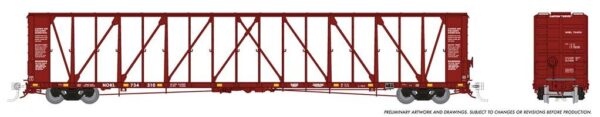 Rapido Trains 174006-3  HO NSC 73' Centerbeam Flatcar, NOKL #734343