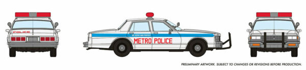 Rapido Trains 800008  Chevrolet Impala Sedan: Metro Police (White)
