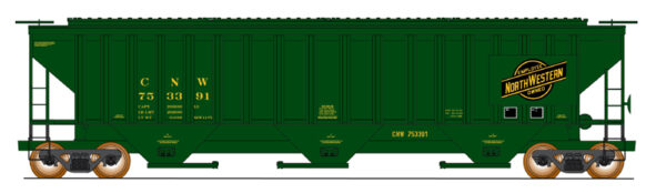 InterMountain Railway 453120-01  4750 Cu. Ft. 3-Bay Covered Hopper, C&NW #173009