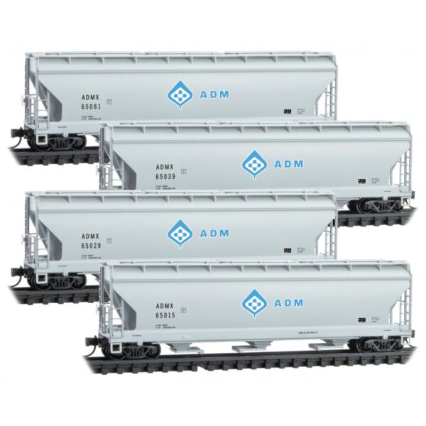 Micro Trains 99300186   3-Bay ACF 4650 Covered Hopper, ADM #65015, 65029, 65029, 65039, 65081