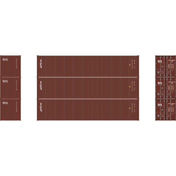 Athearn 16383  40' Low Cube Container, TGHU #1 (3 Pack)