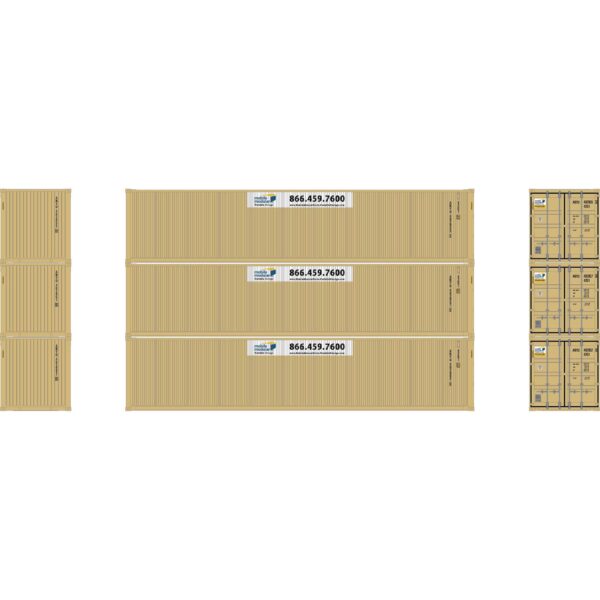 Athearn 16389  40' Low Cube Container, ANYU #1 (3 Pack)