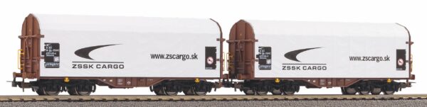 Piko 58258   2-pcs Sliding Tarp Wagon, ZSSK