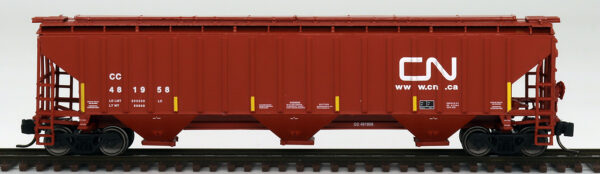 InterMountain Railway 653114-01  4750 Cubic Foot Rib-Sided 3-Bay Hopper, CN #481032
