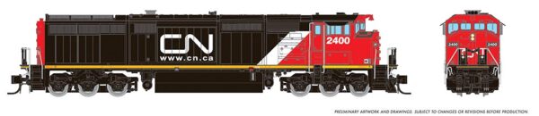 Rapido Trains 540037  N Scale Dash 8-40CM, CN - Website Scheme: #2400