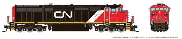 Rapido Trains 540039  N Scale Dash 8-40CM, CN - Large Noodle Scheme: #2415