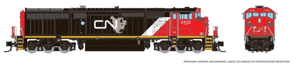 Rapido Trains 540041  N Scale Dash 8-40CM, CN - North America Scheme: #2432