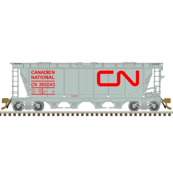 Atlas 20007156  Slab Side Covered Hopper, Canadian National - Noodle (6 Hatch) #352043