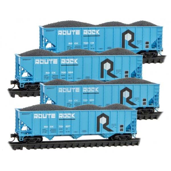Micro Trains 99300191    4-pk 100-ton, 3-Bay open hopper, Rock Island #700118, 700324, 700665, 701237