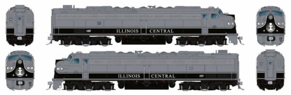 Rapido Trains 28317 EMD E8A + E8A w/HEP, Illinois Central #100/101