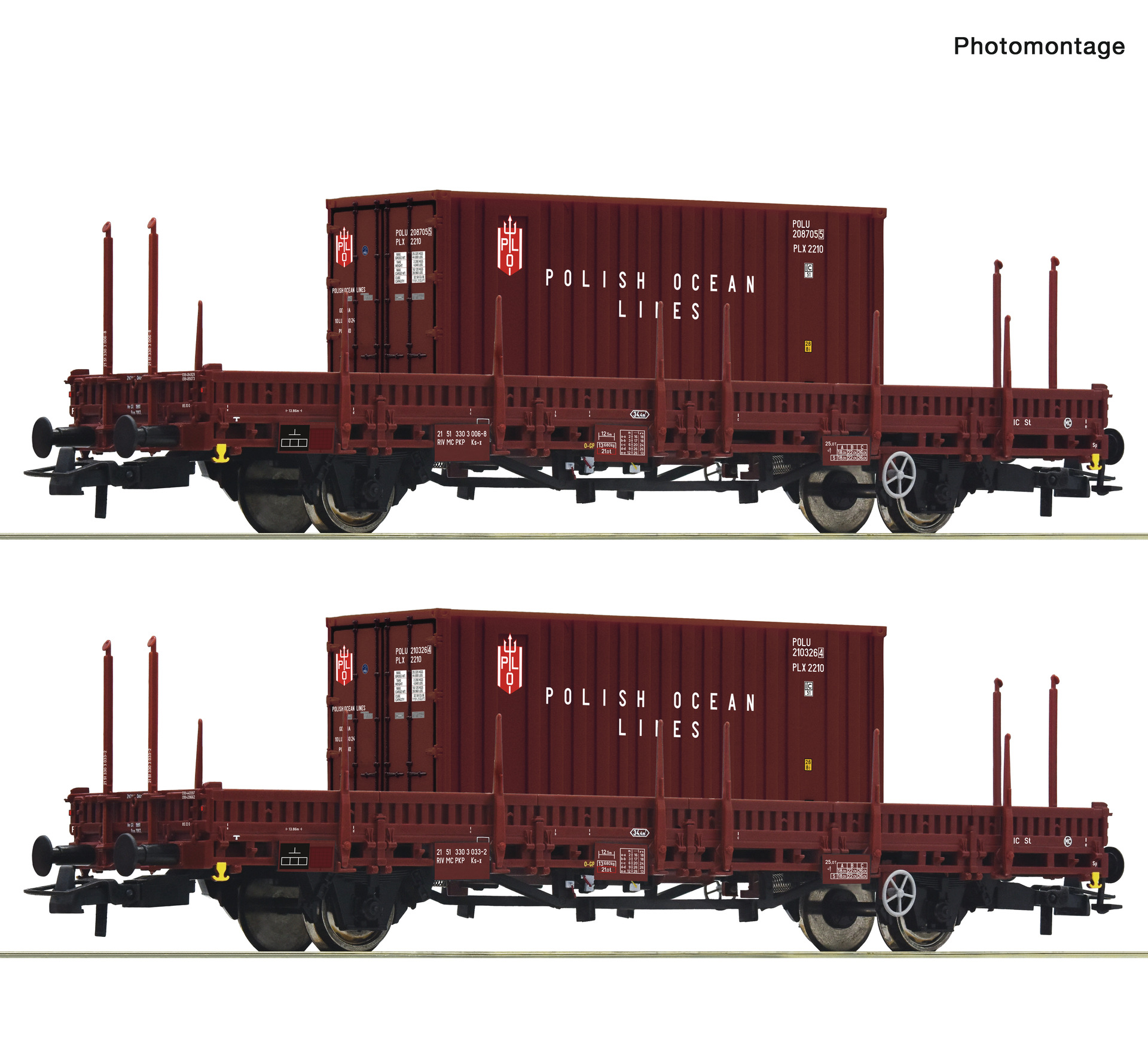 Roco 6600006   2-piece set: Swing stake wagons, PKP