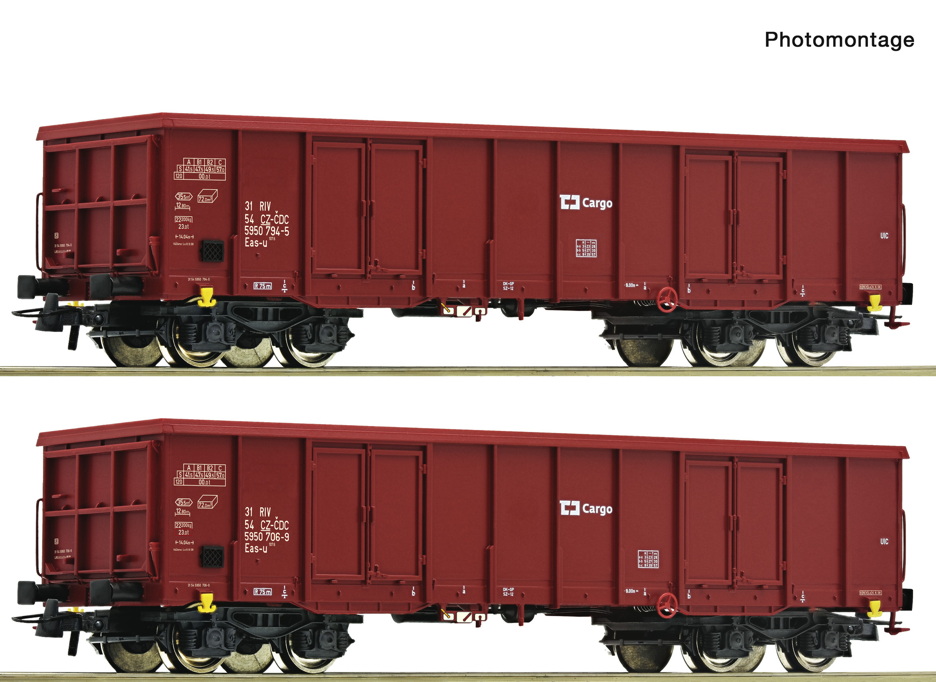 Roco 77045  2-piece set: Open goods wagons, CD
