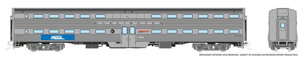 Rapido Trains 145006  Gallery Commuter Car: Metra - Burlington Coach: Unnumbered