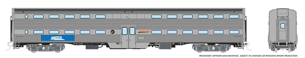 Rapido Trains 145010  Gallery Commuter Car: Metra - No Placard Coach: Unnumbered
