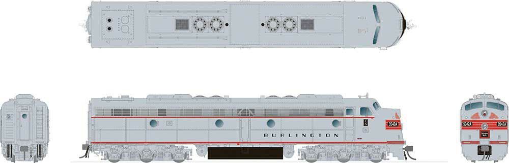 Rapido Trains 28506  EMD E8A, Burlington (CB&Q) #9945A (DCC/Sound)