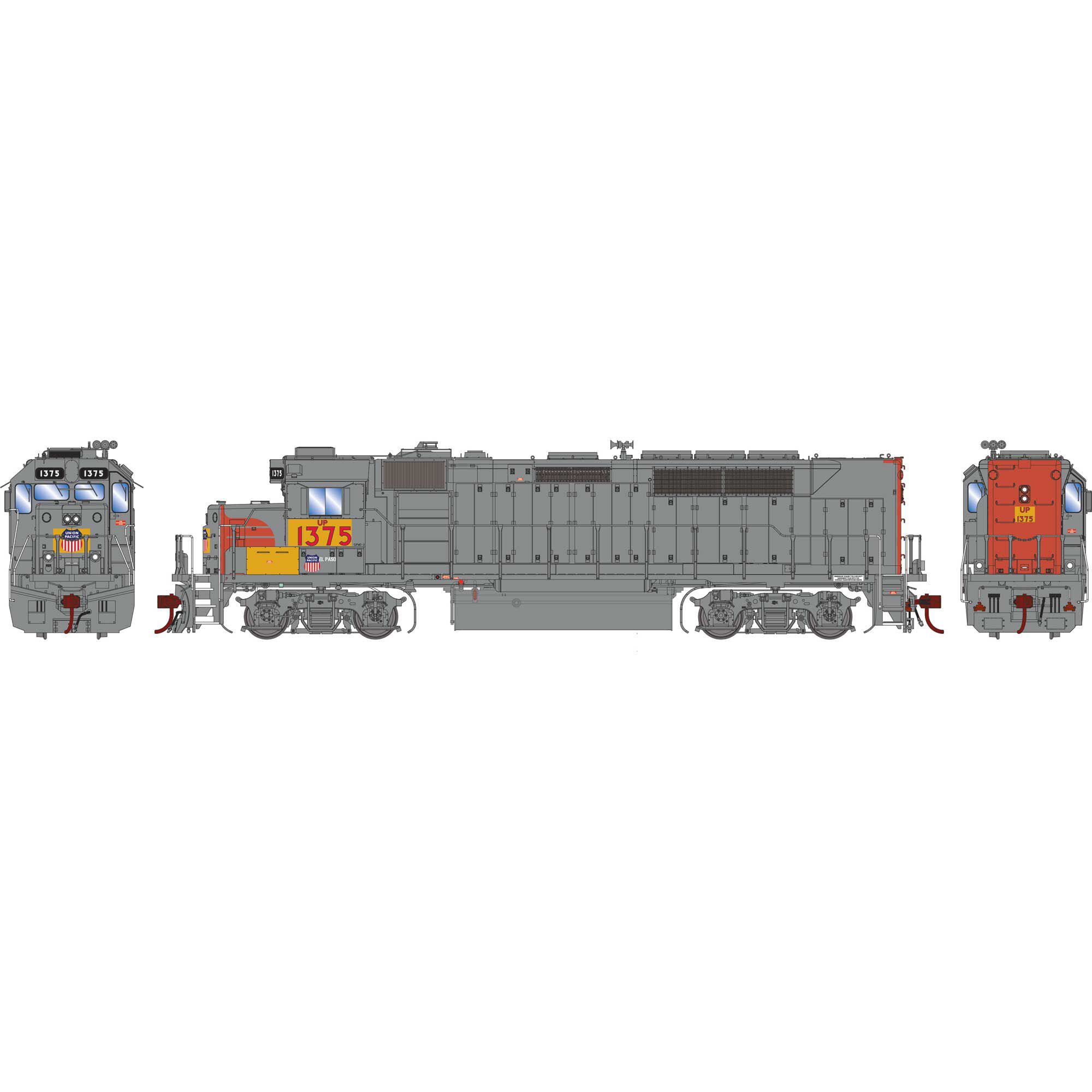 Athearn Genesis 64827   HO GP40P-2 Locomotive, UP #1375