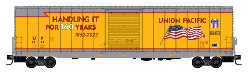 Micro Trains 10400110    N 60' Box Car With Excess Height, Single Door, Union Pacific (160th Anniversary) #6222