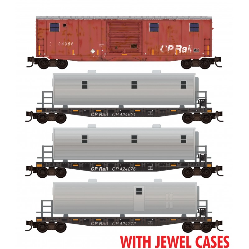 Micro Trains 98302212    N 4-pk CP Rail Camp 4-pk  - Jewel Case #24956, 424272, 424276, 424621