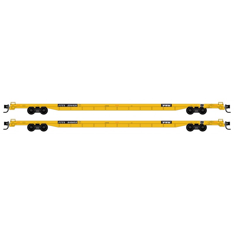Micro Trains 99302206    N 2-pk 89' Flat Car, FTTX #254431, 940853