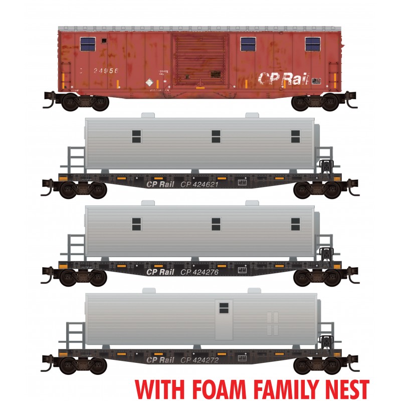 Micro Trains 99302212    N 4-pk CP Rail Camp 4-pk  - Family Foam #24956, 424272, 424276, 424621