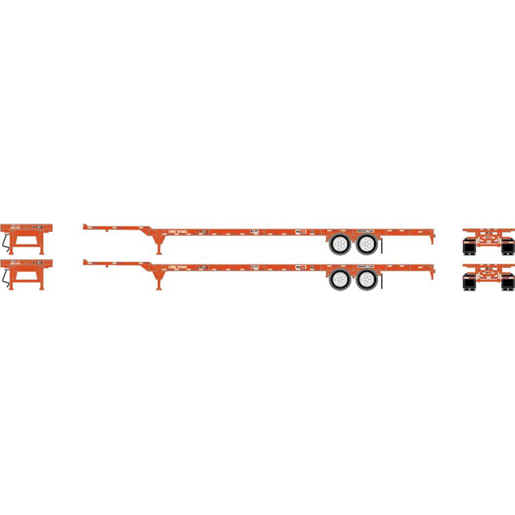 Athearn 26037   HO 53' Container Chassis, CN (2 Pack)