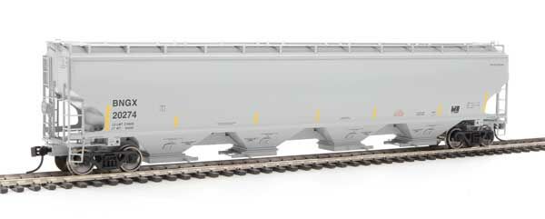 WalthersProto 105845  HO 67' Trinity 6351 4-Bay Covered Hopper, Bunge Corporation BNGX #20274 (gray, Yellow Conspicuity Stripes)