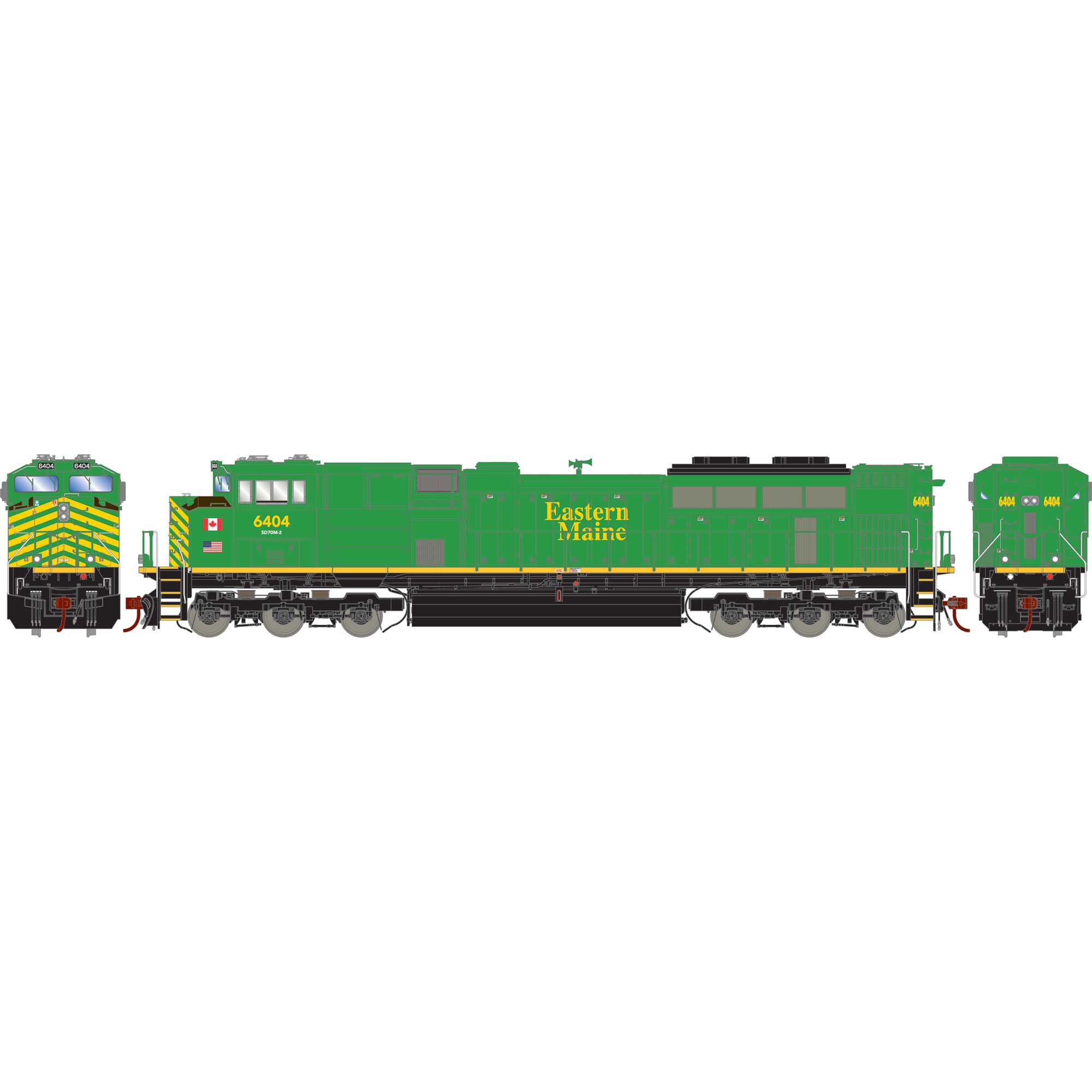 Athearn Genesis 75569   HO SD70M-2 Locomotive, Eastern Maine NBSR #6404
