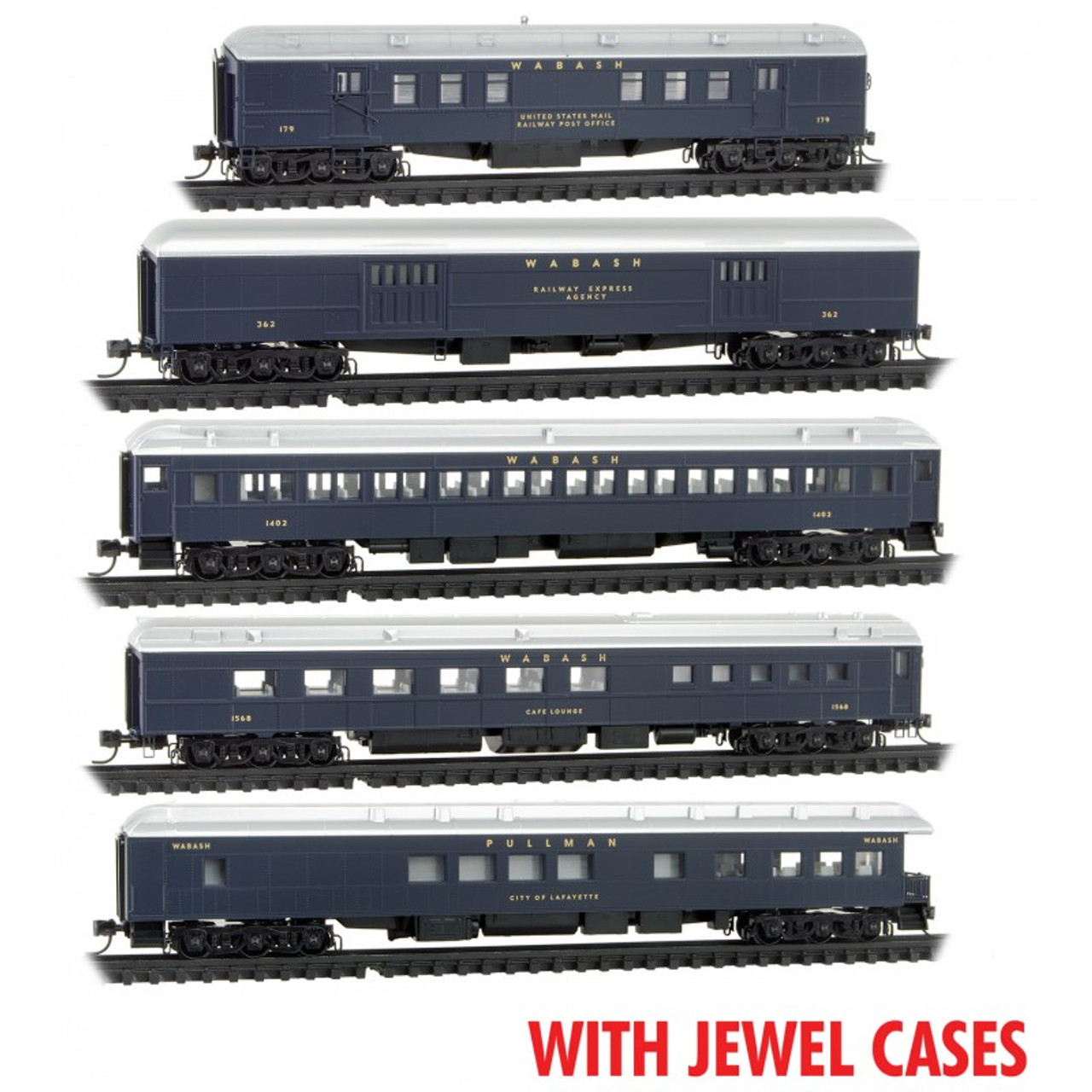 Micro Trains Line 98302211    N 5-Car Set Heavyweight Coaches, Wabash Cannonball