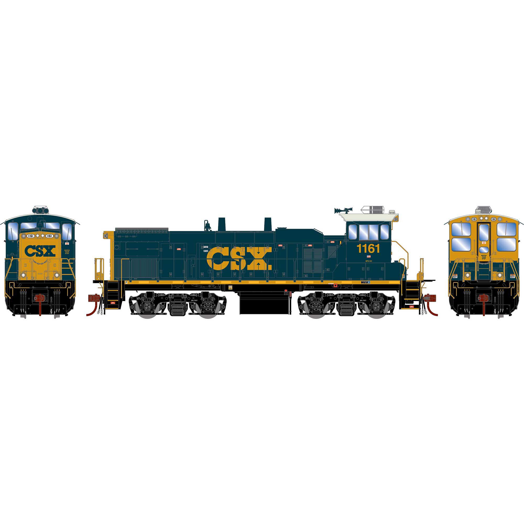 Athearn Genesis 74530   HO MP15AC, CSX #1161