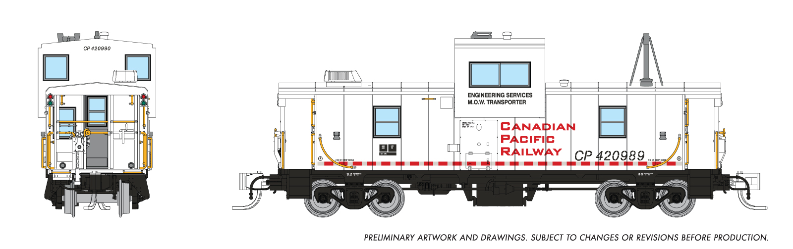 Rapido Trains 510007  N Wide Vision Caboose, CP Rail - Engineering White #420989