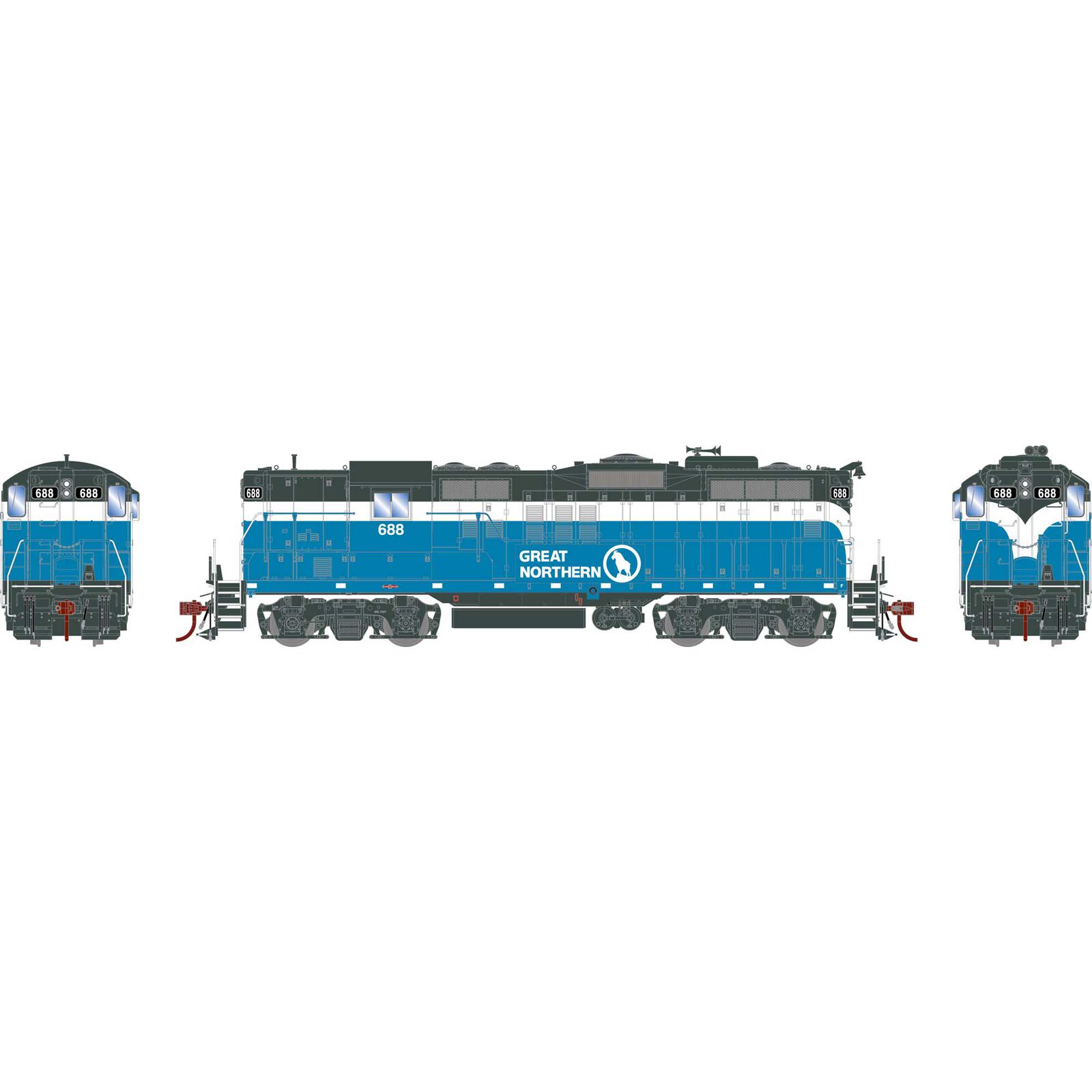 Athearn Genesis 82276   HO GP9 Locomotive, GN #688