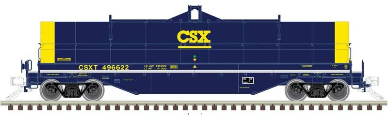 Atlas 50004873  N 42' Coil Steel Car with Fishbelly Side Sill, CSX #496608