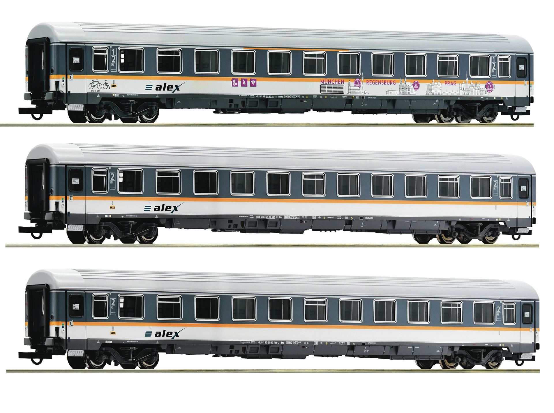 Roco 74018   3-piece set: Eurofima coaches, alex