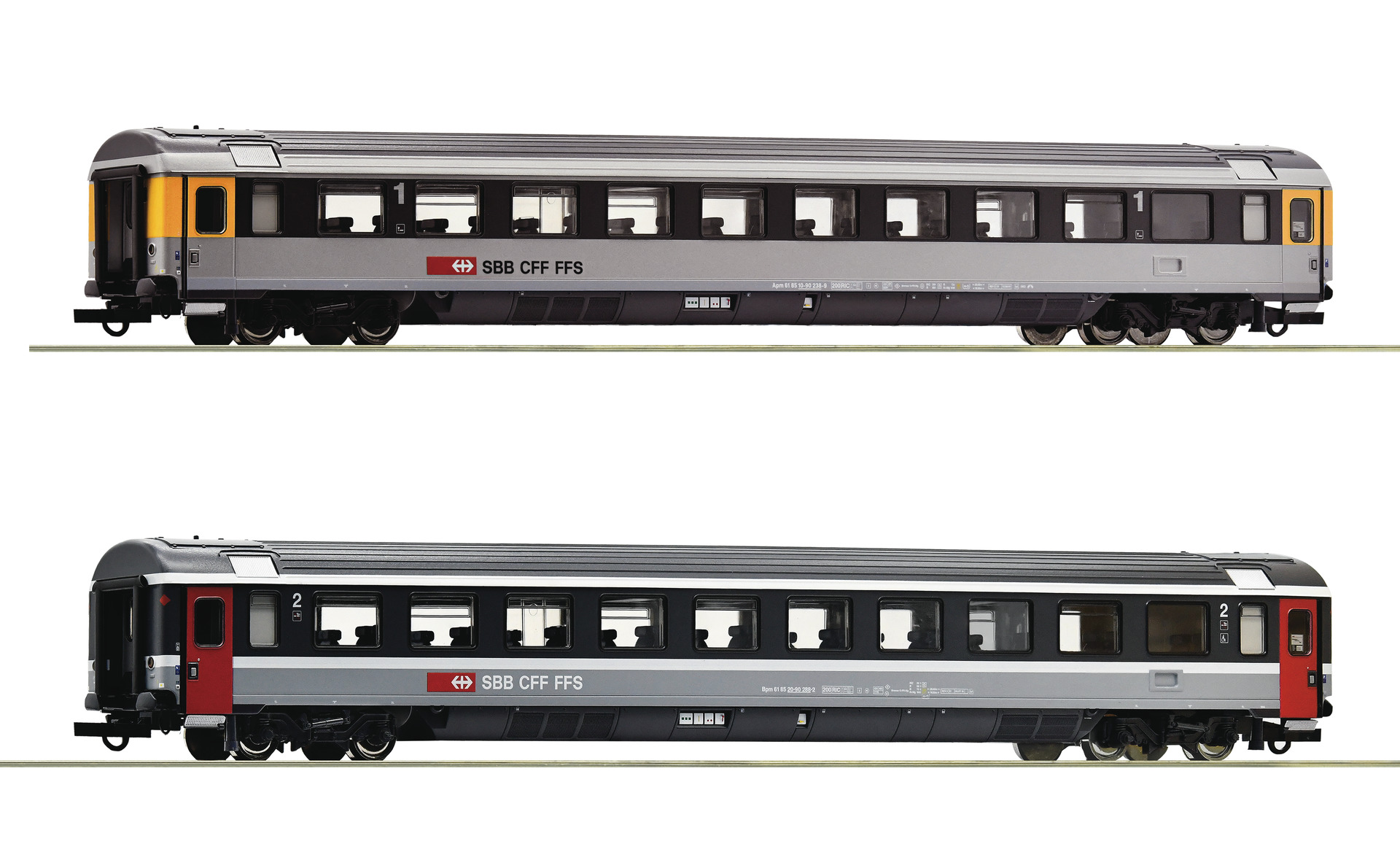 Roco 74023   2 piece set (3): EuroCity coaches EC 7, SBB