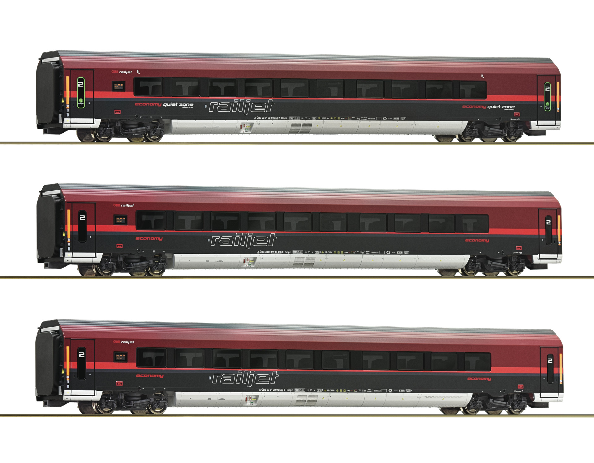 Roco 74040   3 piece set: Railjet, ÖBB