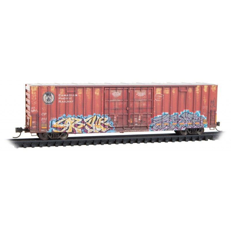 Micro Trains 12344073   60' Rib Side, Double Plug Door High-Cube, Canadian Pacific #218288 weathered
