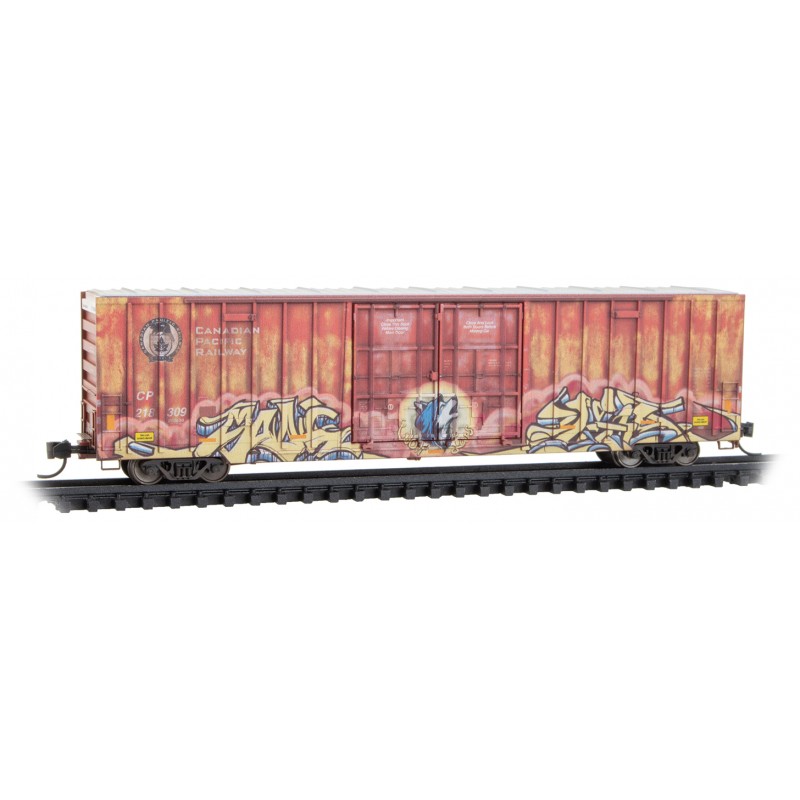 Micro Trains 12345073   60' Rib Side, Double Plug Door High-Cube, Canadian Pacific #218309 weathered