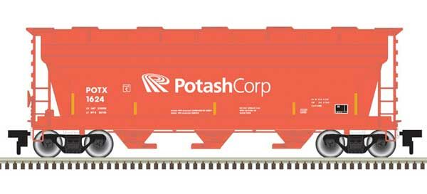 Atlas 50006120  N ACF 3560 Center-Flow Covered Hopper, Potash Corp #1624 (Salmon, white)