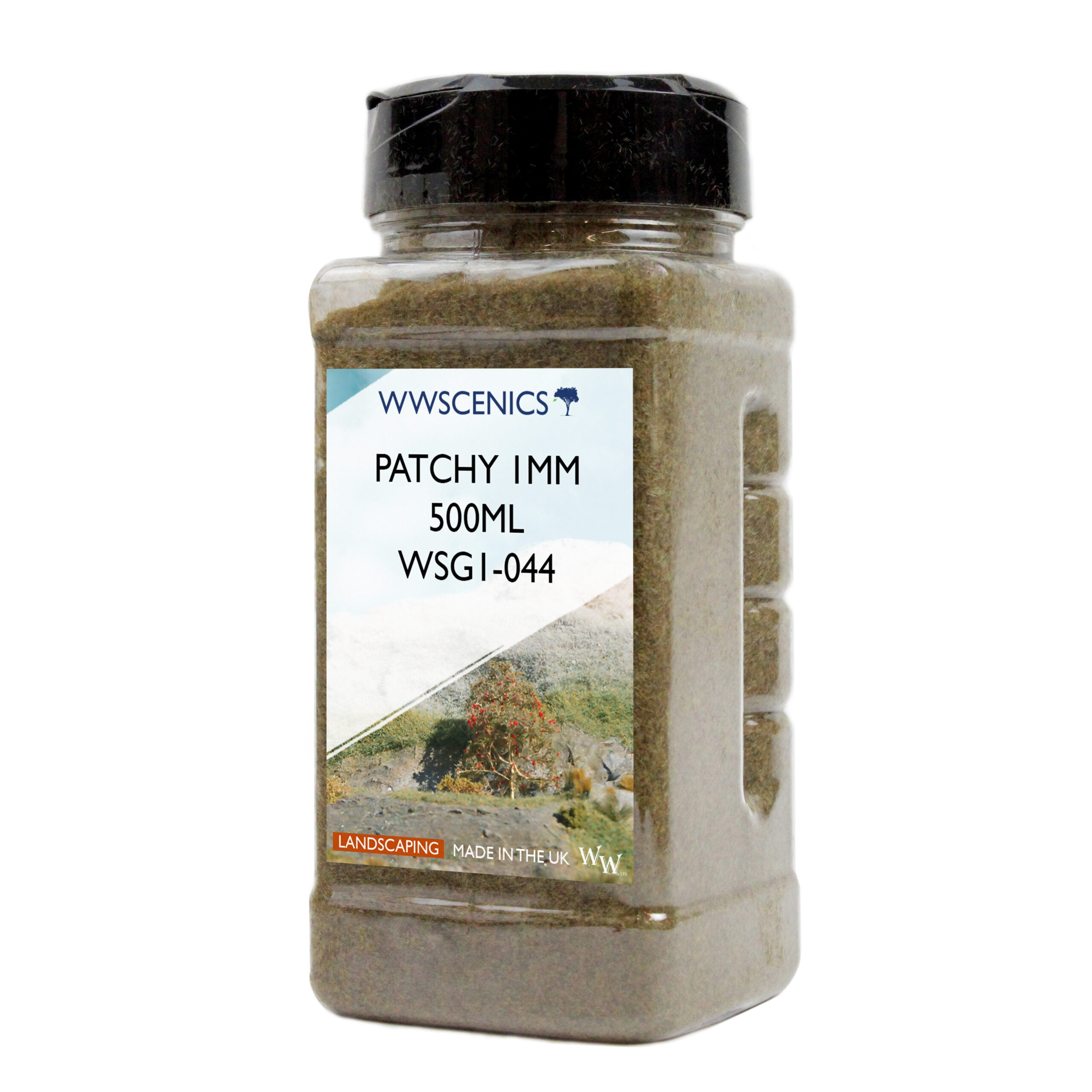 WWScenics  WSG1-044 1mm Patchy Static Grass 500ml