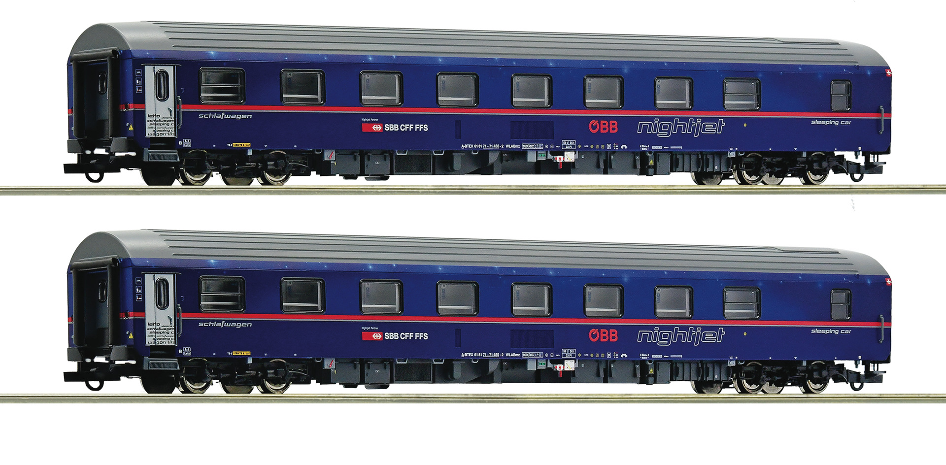 Roco 6200021   2 pcs. Set: Sleeping car “Nightjet”, ÖBB/SBB