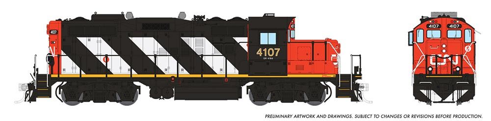 Rapido Trains 41507  HO GP9RM, CN - Stripes #4107 (DCC/Sound)