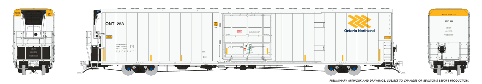 Rapido Trains 167007-1  HO Greenbrier 7780 cuft Reefer, Ontario Northland #253